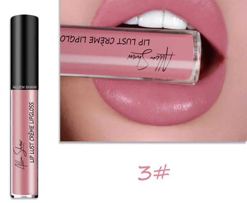 Silky cream texture lip gloss lipstick mineral lip glaze with glossy shine, available in multiple colours