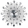 33cm round silver metal wall clock with aluminium dial and pointer display