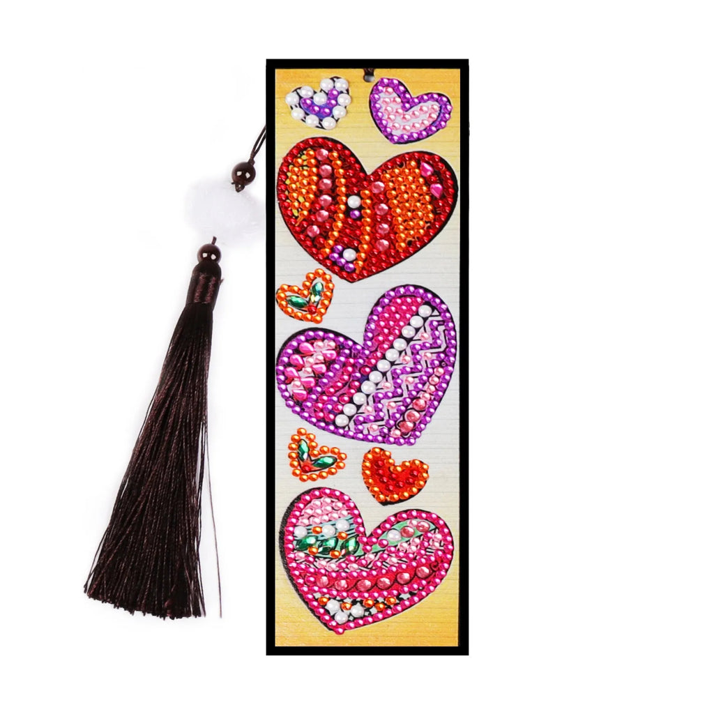 Diamond painting bookmark DIY kit with 5D crystal diamonds on PVC base showing mandala pattern
