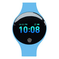 Bluetooth smart watch with vibrating alarm and pedometer on wrist showing 0.66-inch screen