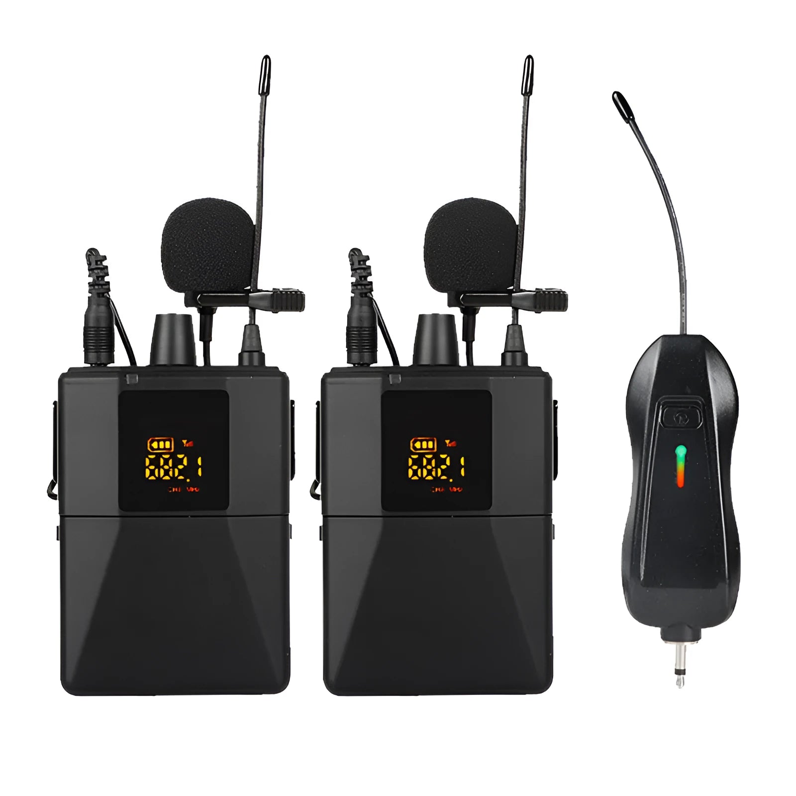 Little Bee X3 black wireless lavalier microphone clipped to clothing