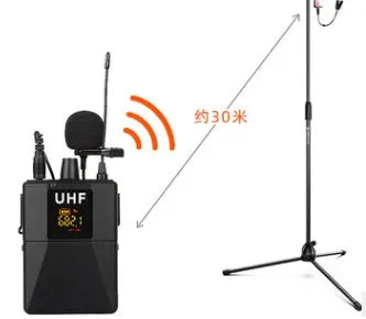 Little Bee X3 black wireless lavalier microphone clipped to clothing