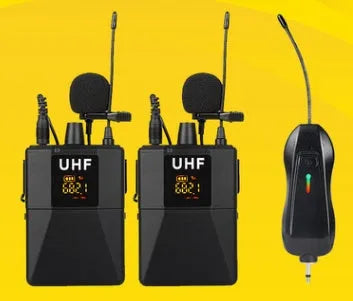 Little Bee X3 black wireless lavalier microphone clipped to clothing
