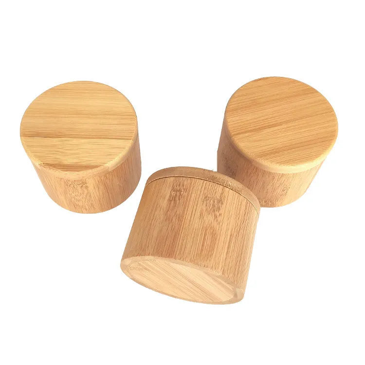 Bamboo seasoning box with spoon for kitchen countertop storage