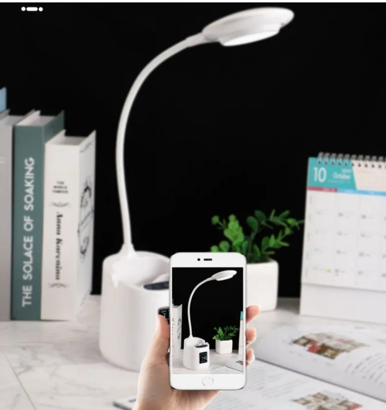 White USB desk lamp with touch switch for study eye protection