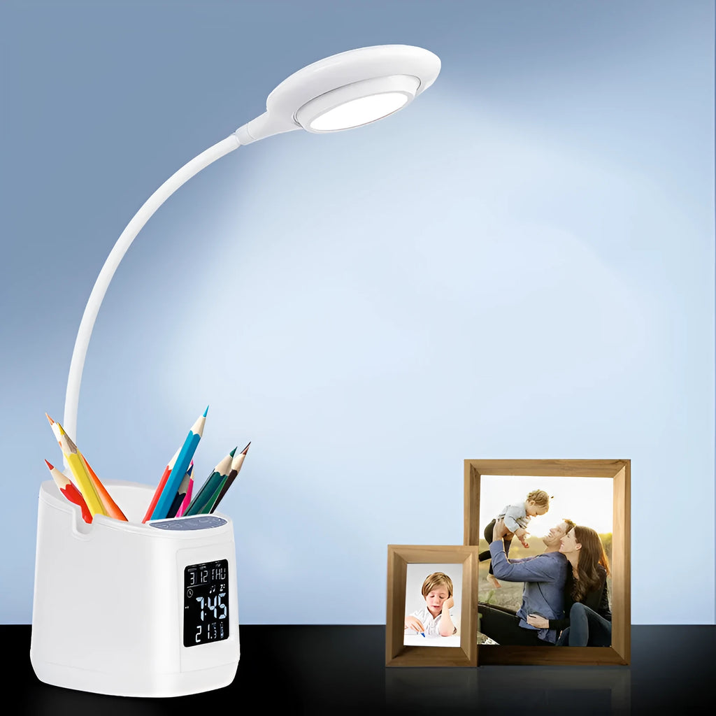 White USB desk lamp with touch switch for study eye protection