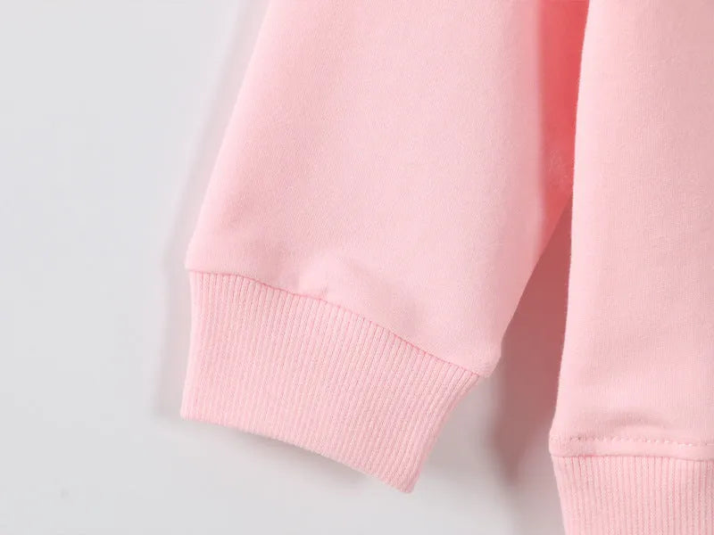 Korean style baby girl's cartoon pattern autumn sweater in soft treated fabric.