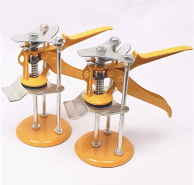 Metal tile raising positioner tool with adjustable height for floor levelling, 23.5 cm long