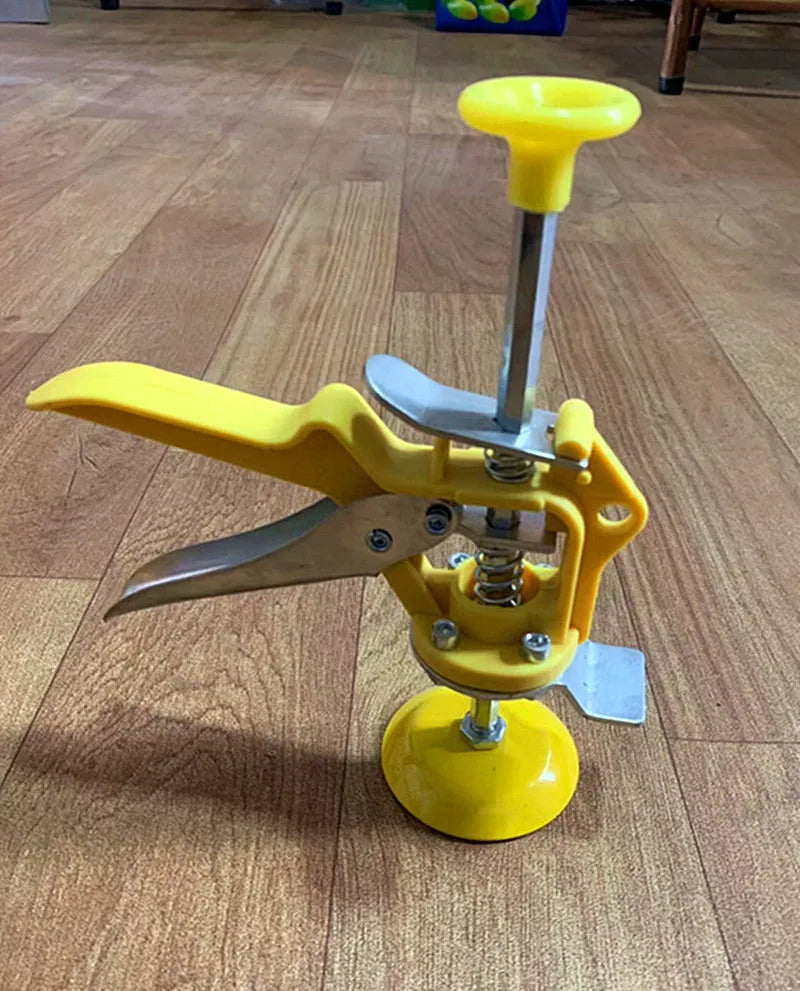 Metal tile raising positioner tool with adjustable height for floor levelling, 23.5 cm long