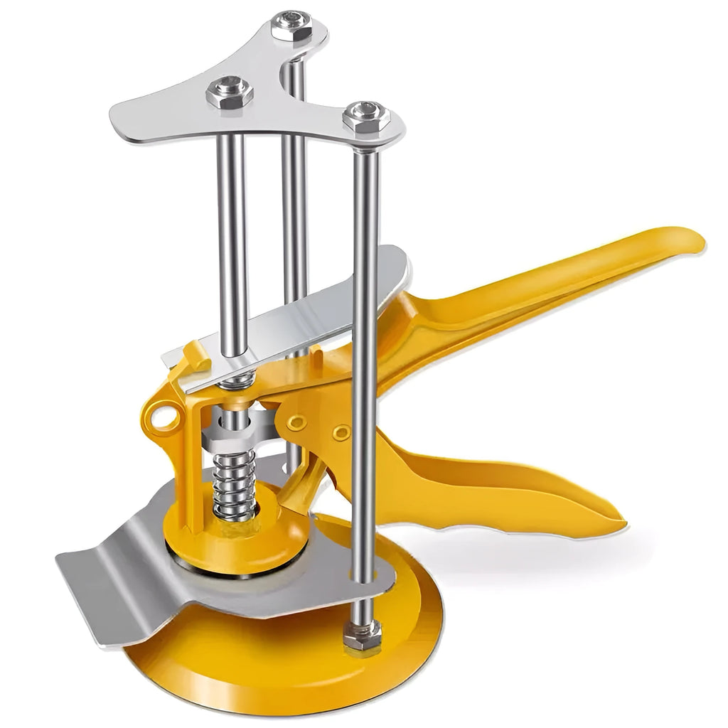 Metal tile raising positioner tool with adjustable height for floor levelling, 23.5 cm long
