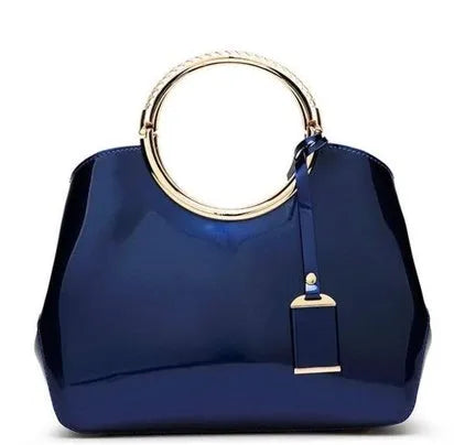 Structured polyester women's handbag in various colours with card slot and zipper pocket interior