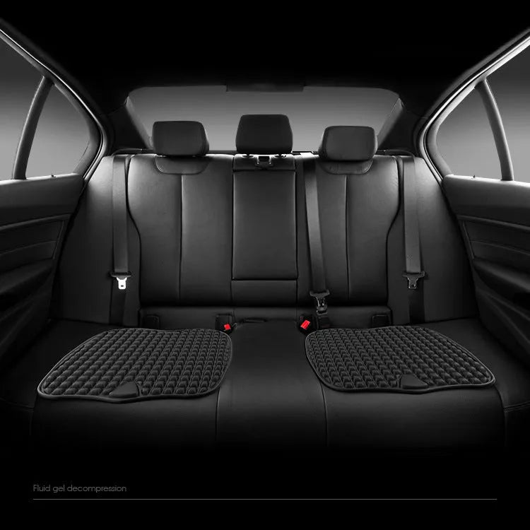 Breathable gel car seat cushion in ice silk with fluid gel filling for summer use, universal V five-seater fit