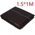 Black composite woven PE weed-proof cloth roll for farmland and greenhouse use.