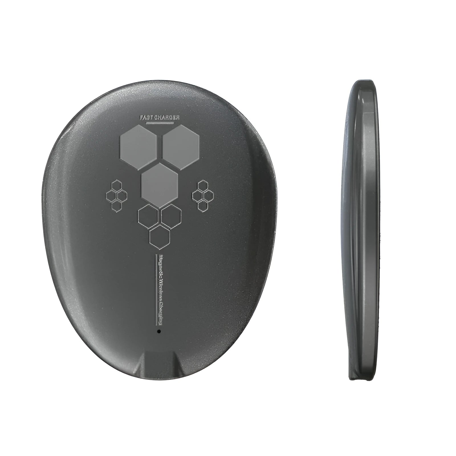Black magnetic wireless charger with Type-C port showing model C01