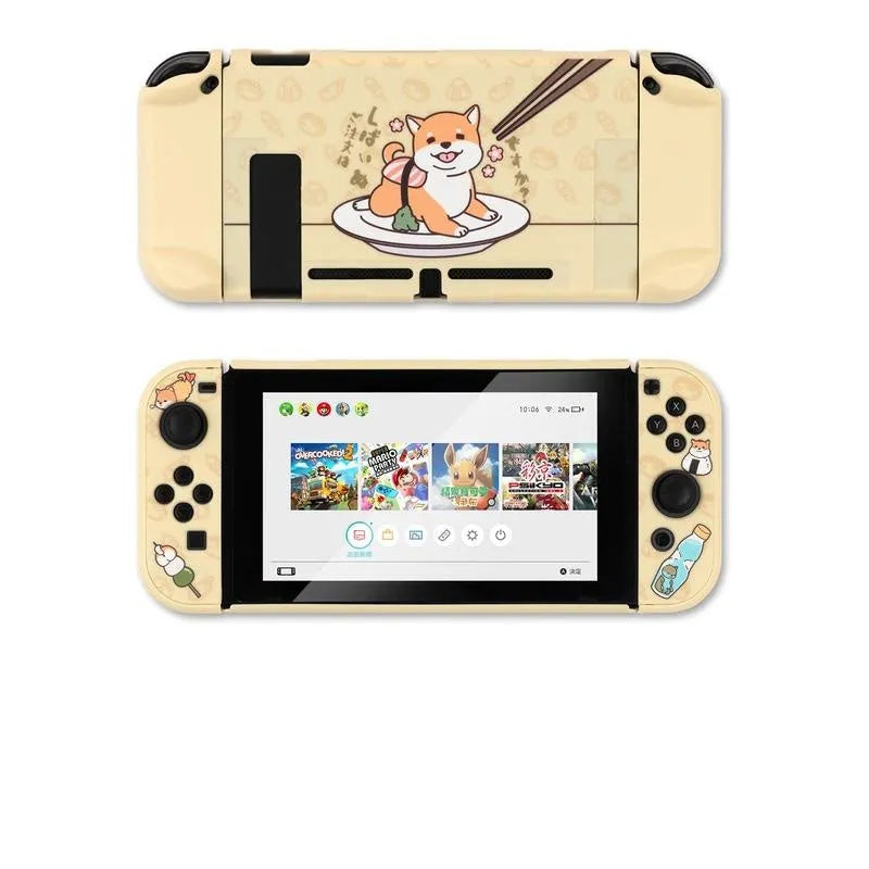 Sea Otter Nintendo Switch protective hard shell case with back grip housing and toughened membrane