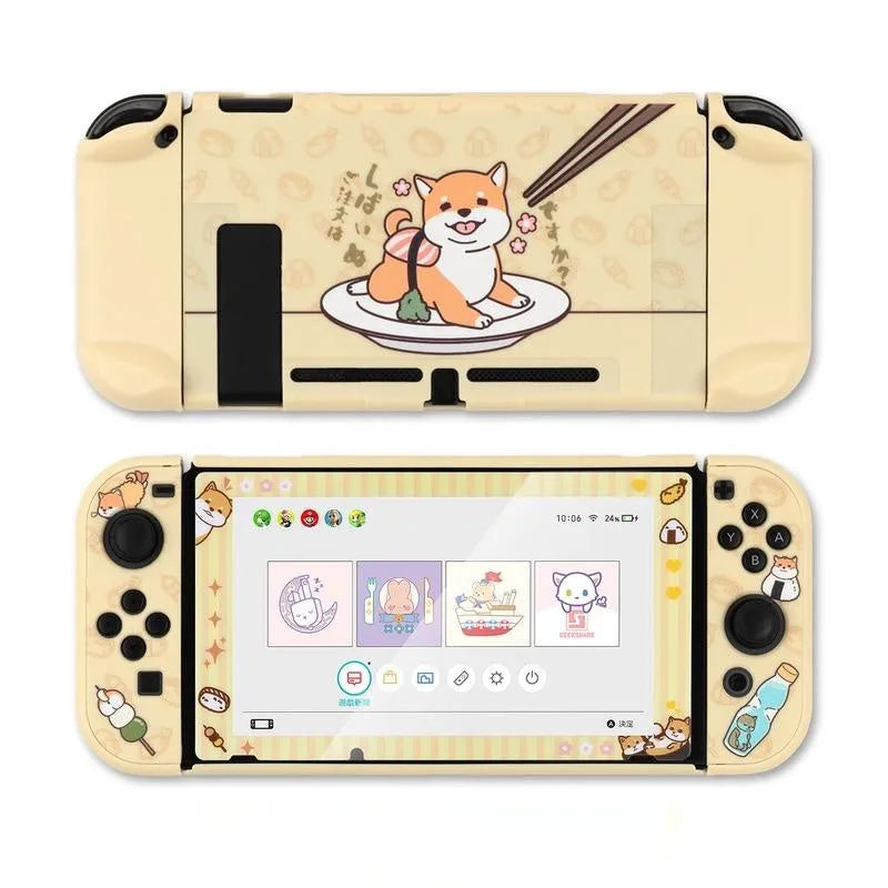 Sea Otter Nintendo Switch protective hard shell case with back grip housing and toughened membrane