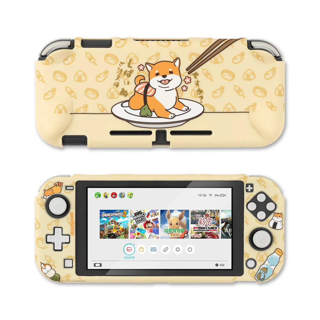 Sea Otter Nintendo Switch protective hard shell case with back grip housing and toughened membrane