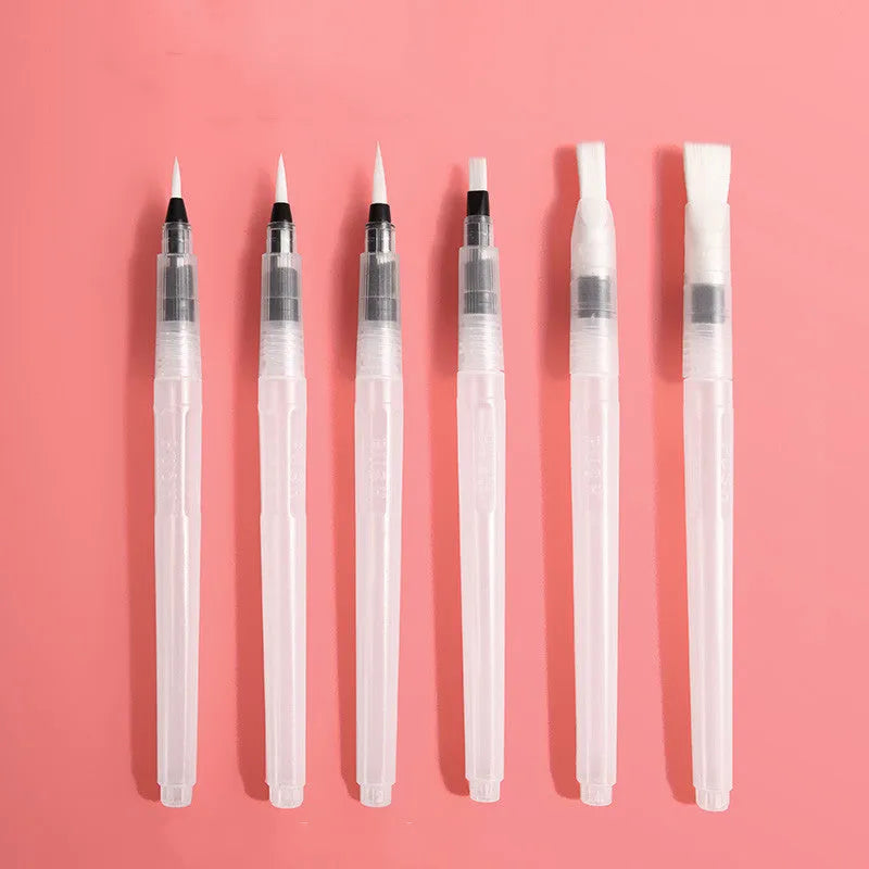 Fan-shaped foldable solid watercolour paint kit with transparent plastic box showing colour selection options