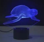 Colourful 3D LED table lamp with touch control on a black ABS base, showing gradient light effect.