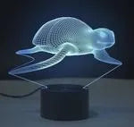Colourful 3D LED table lamp with touch control on a black ABS base, showing gradient light effect.