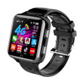 Children's smart watch with black silicone sport strap showing touch screen interface