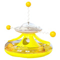Cat tumbler track turntable toy with food leakage function and 250mm anti-dumping base in blue