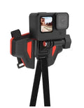 Black universal motorcycle helmet chin strap mount for GoPro and action cameras