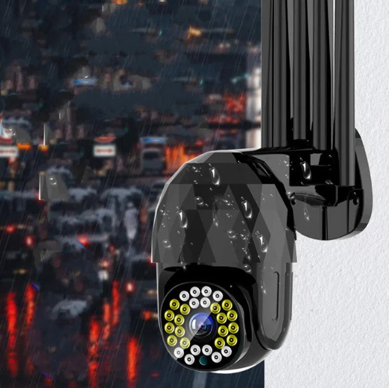 Wireless smart home HD monitor network camera, 2MP 1080P, 28 LED lights, black ABS spherical design