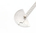 Adjustable protractor showing 0-180 degree scale in 15cm and 14.5cm sizes