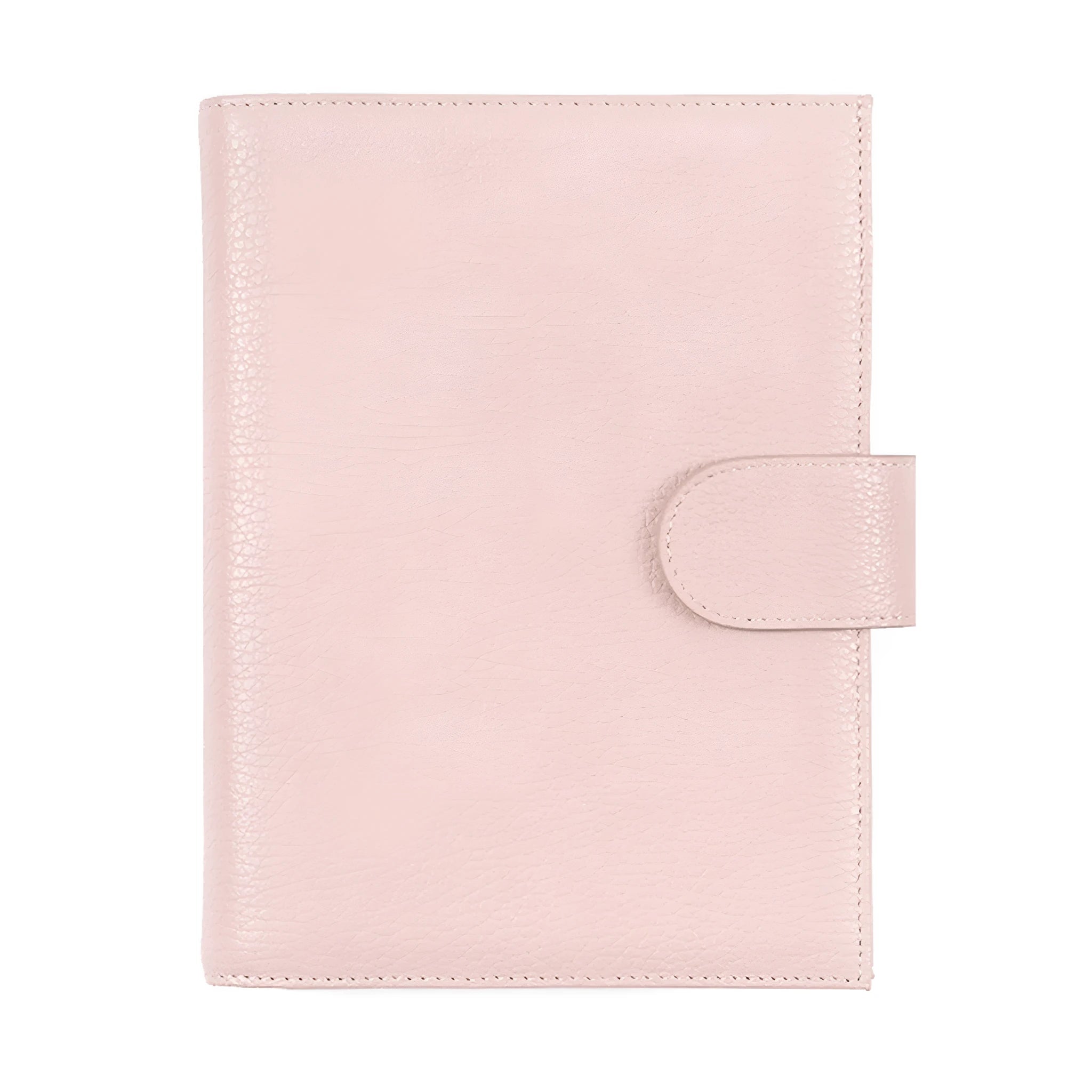 Lychee pattern cowhide leather notebook in A6 size with loose-leaf binding
