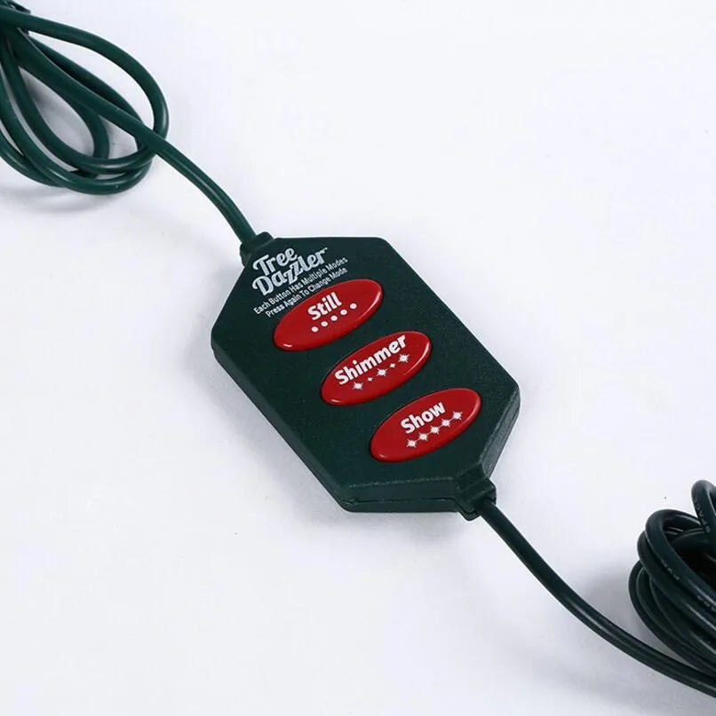64 LED Christmas tree light string measuring 1.8 metres with button control for dimming and colour changing