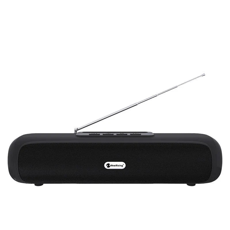 Desktop wireless long strip speaker subwoofer in black, blue, red, or silver grey colour options