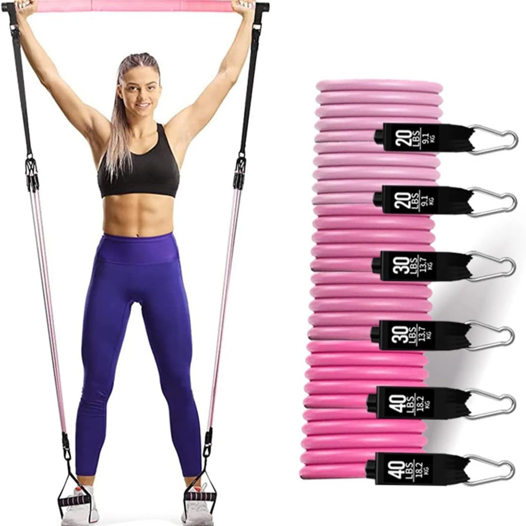 Yoga gymnastic bar resistance band set with 180-pound pull rope in TPE material