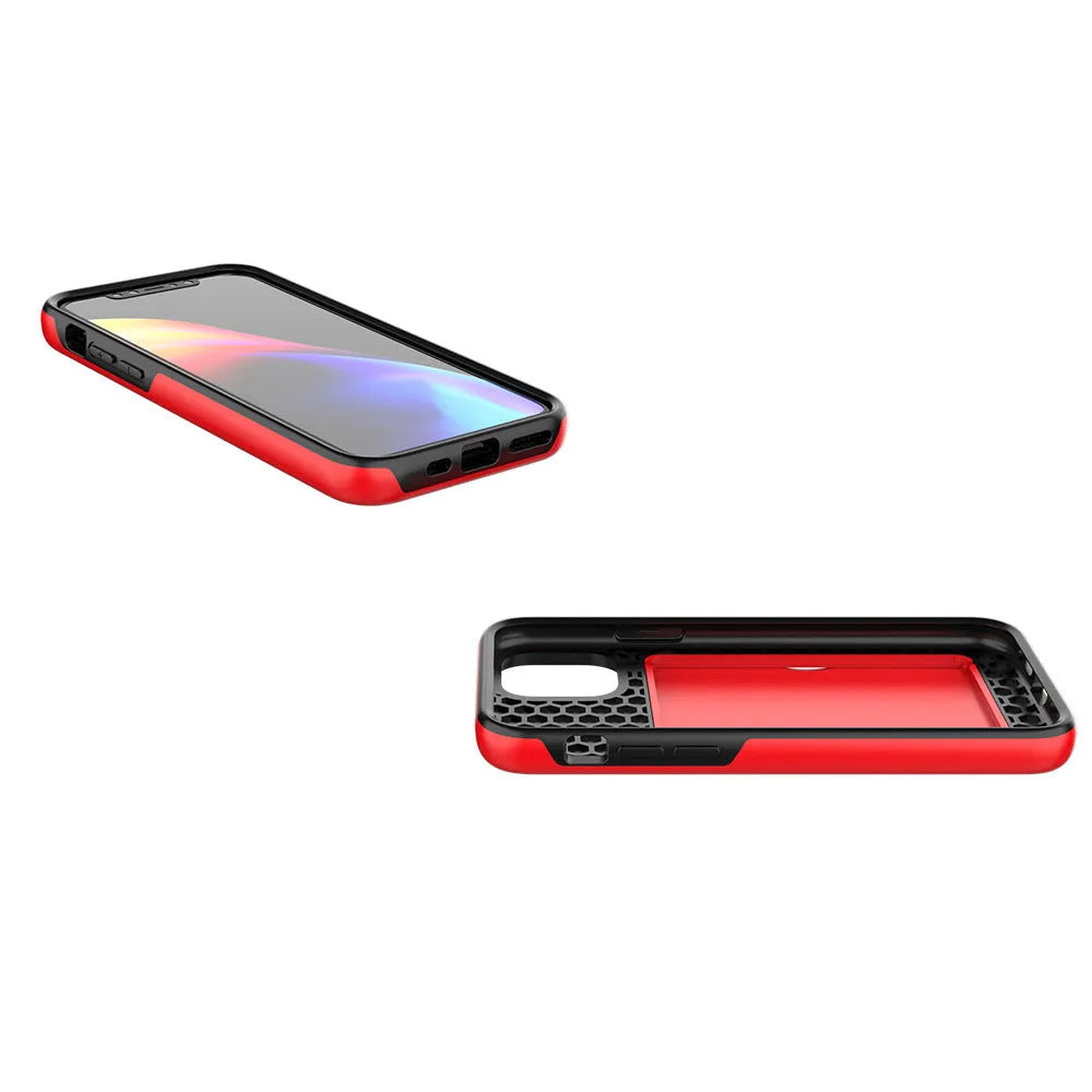 Simple solid colour iPhone 11 series mobile phone case in black, red, pink, blue, dark blue, or purple.