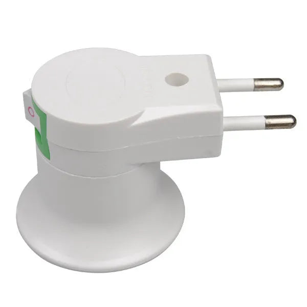 White bakelite E27 wall plug-in lamp holder with a built-in on/off switch