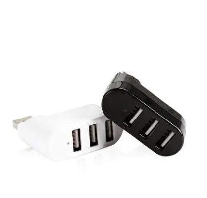 Black and white USB 2.0 hub splitter with multiple high-speed expansion ports for computer connectivity