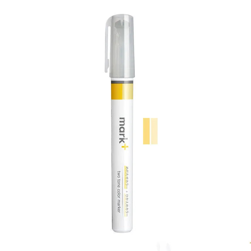 Mark+ series fibre tip highlighter marker pen in six colours: Green, Grey Blue, Grey Pink, Grey Yellow, Pink, Yellow.