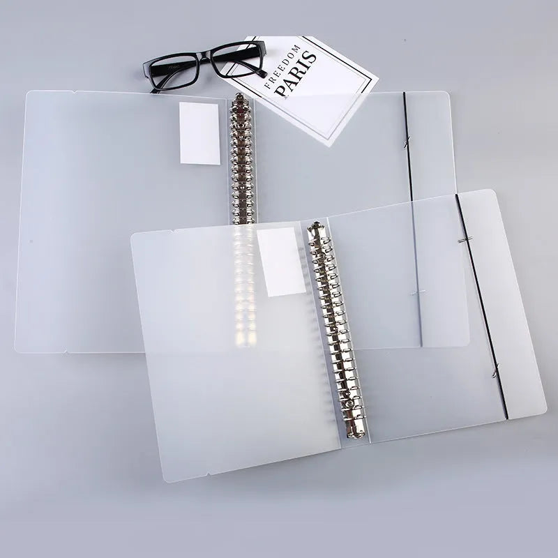 A5 horizontal line binder notebook with 26-hole looped binding system and PP matte cover