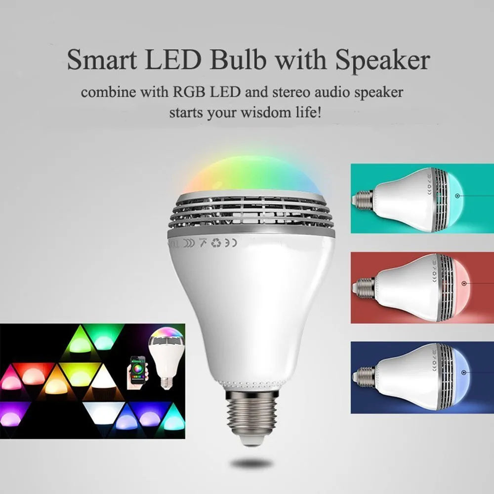 E27 smart bulb with integrated Bluetooth speaker for lighting and music