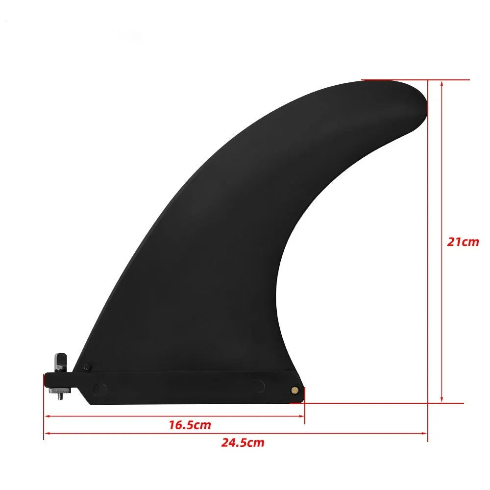 Plastic water dispenser paddle with large removable fish fins attached.