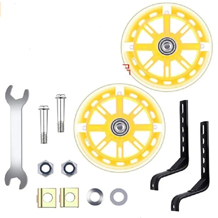 Children's bicycle stabiliser wheels kit with metal training wheels and universal bracket for 12-20 inch bikes