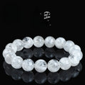 Crystal women's bracelet with natural blizzard snowflake round beads in geometric shapes with traditional decorative elements