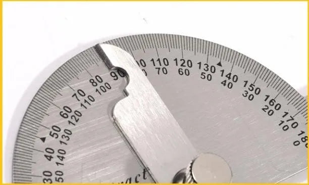 Adjustable protractor showing 0-180 degree scale in 15cm and 14.5cm sizes