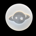 Silicone full mirror planet mould for DIY epoxy resin jewellery casting, 6.5cm diameter.