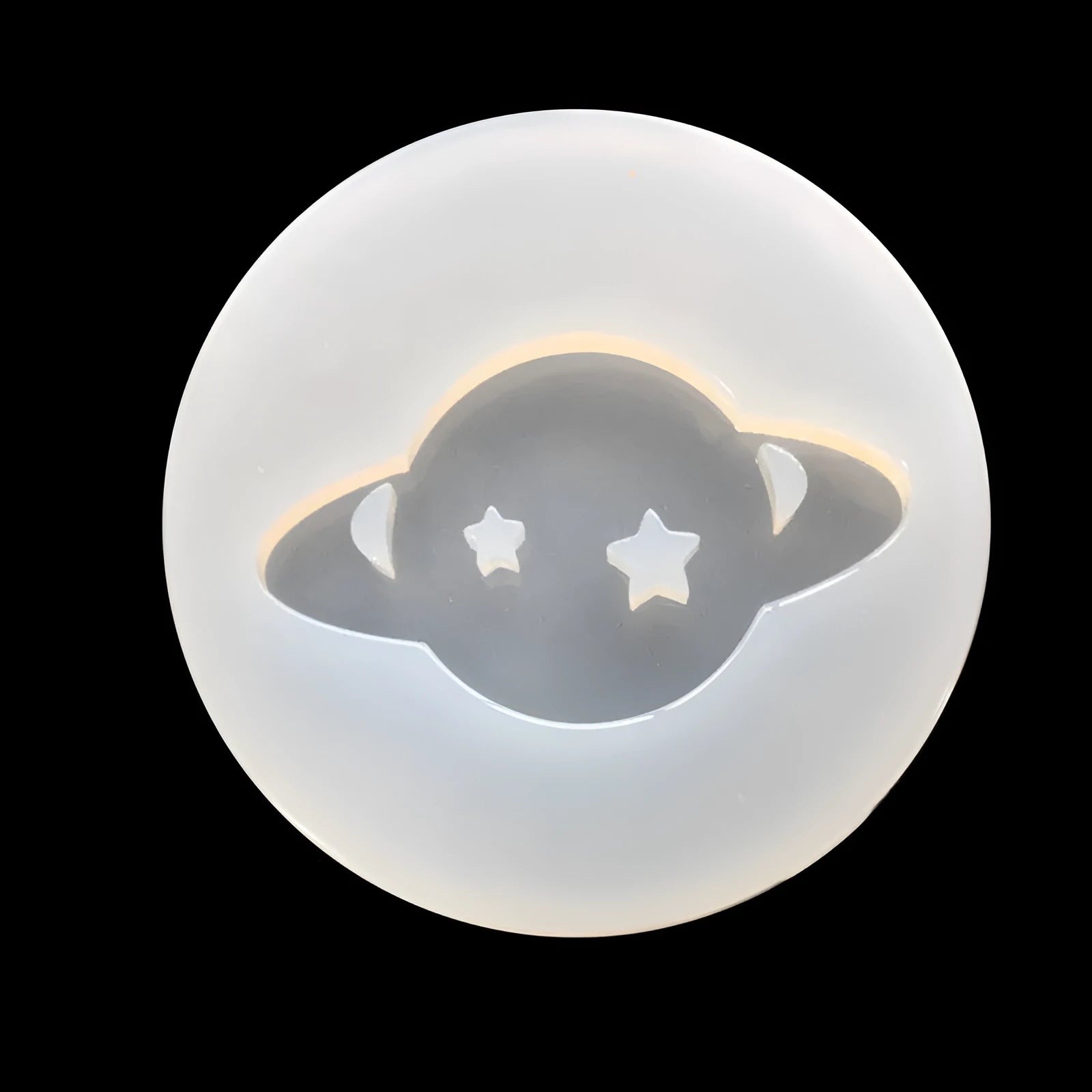 Silicone full mirror planet mould for DIY epoxy resin jewellery casting, 6.5cm diameter.