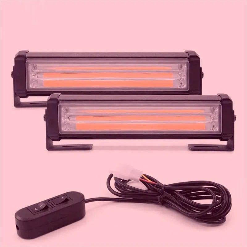 Yellow 208 model vehicle strobe light with 160mm diameter aluminium alloy and PC housing.