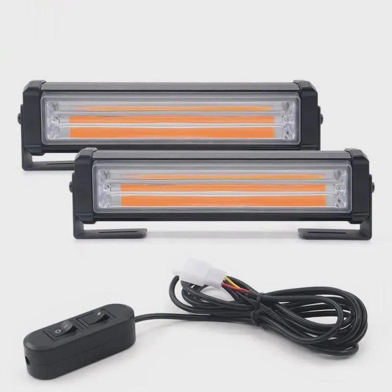 Yellow 208 model vehicle strobe light with 160mm diameter aluminium alloy and PC housing.