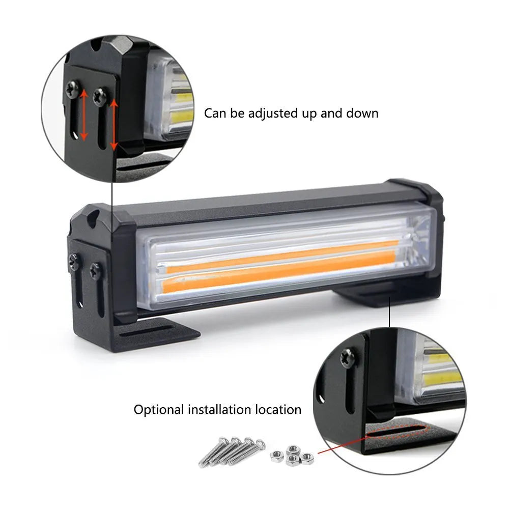 Yellow 208 model vehicle strobe light with 160mm diameter aluminium alloy and PC housing.