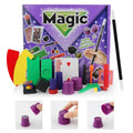 Purple and red plastic magic wand toy set for children aged 3-7 in cardboard packaging.