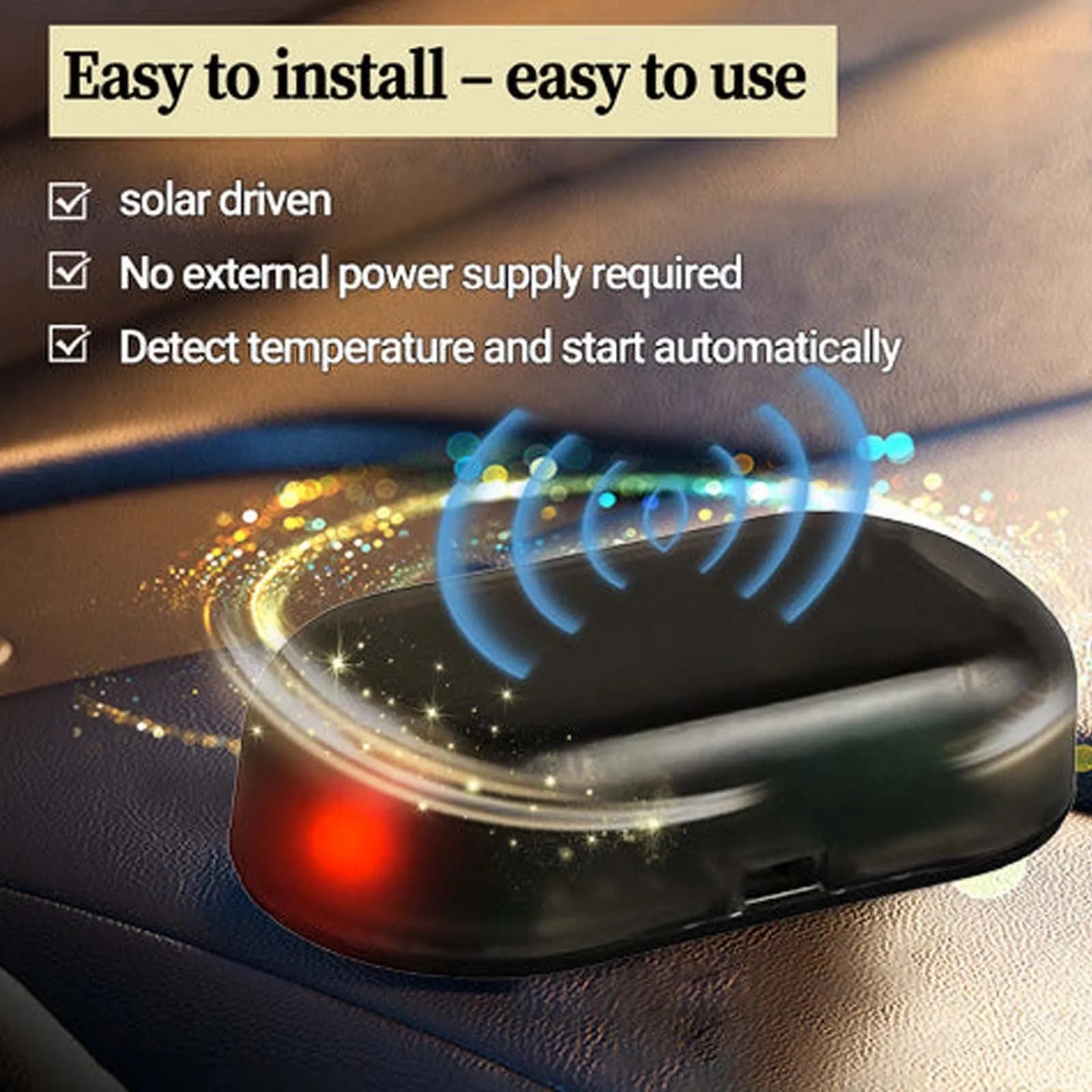 Black car de-icing tool measuring 5cm for winter windscreen snow and ice removal